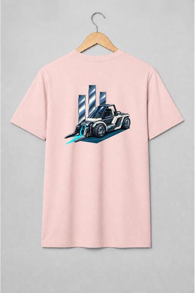 Generic Brand Tricou unisex cu Stivuitor futurist cu furci