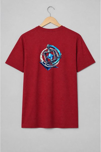 Generic Brand Tricou unisex cu Sferă armilară cu cristal albastru, stil futurist