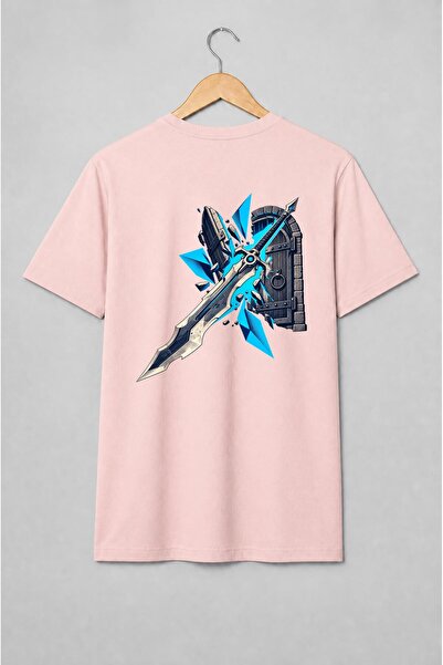 Generic Brand Tricou unisex cu Sabie fantasy și scut medieval pentru gameri