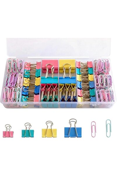 Yelajoy ALMEKAQUZ 276 Pcs Paper Clips and Binder Clips Assorted Sizes，Colored...