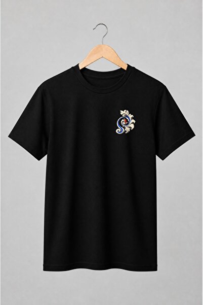 Generic Brand Tricou unisex cu Frunze de acant cu volute în stil baroc