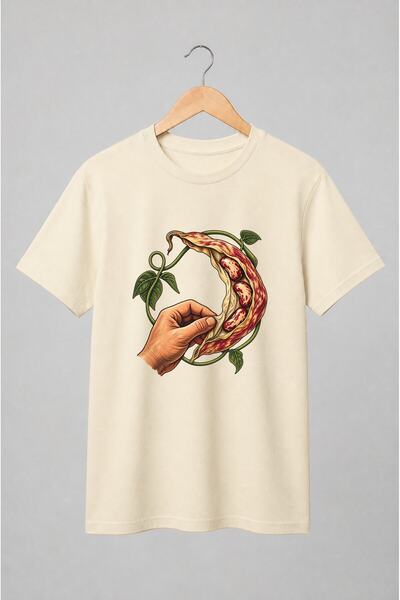 Generic Brand Tricou unisex cu Păstaie cu boabe și mână ilustrație botanică
