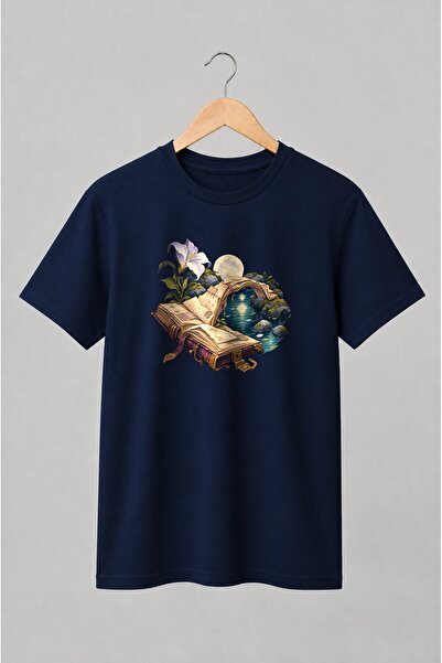 Generic Brand Tricou unisex cu Carte magică și lac fermecat fantasy