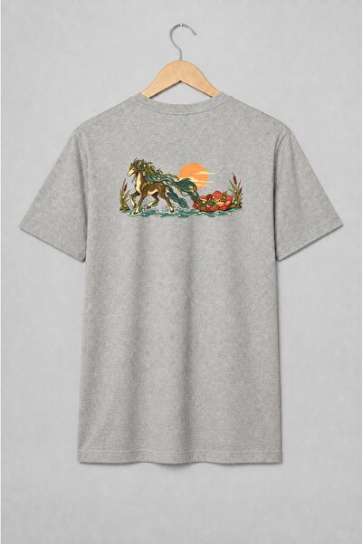 Generic Brand Tricou unisex cu Cal mitologic acvatic în stil fantasy