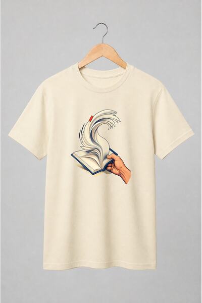 Generic Brand Tricou unisex cu Carte deschisă cu pagini în zbor stil vintage