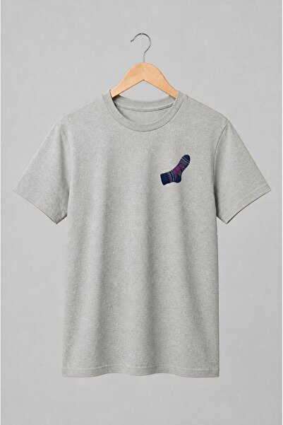 Generic Brand Tricou unisex cu Șosetă tricotată cu model geometric