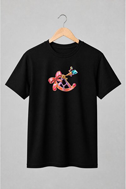 Generic Brand Tricou unisex cu Ancoră marină cu fundă și cristal turcoaz