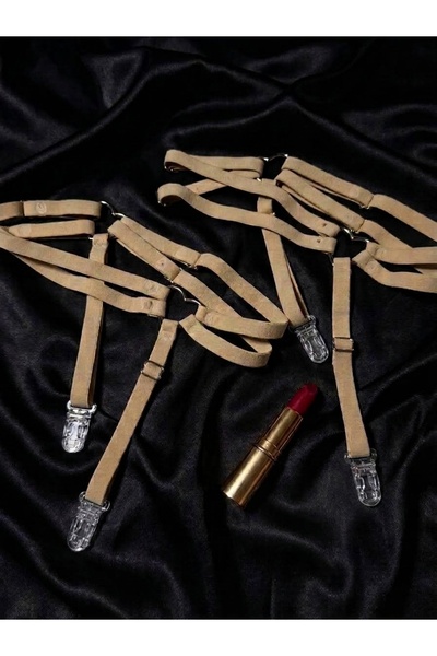 Estilo Lingerie Λεπτομερές λουράκι ποδιού με σχέδιο καρδιάς, αξεσουάρ εσωτερι...