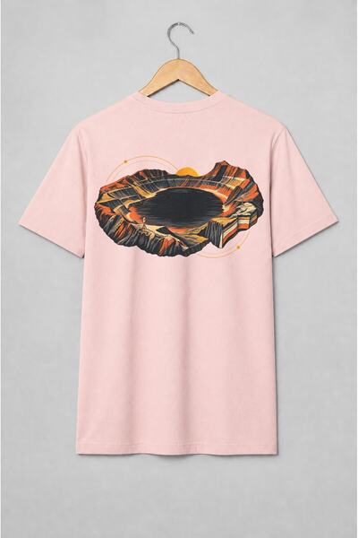 Generic Brand Tricou unisex cu Crater cosmic cu orbite în stil vintage