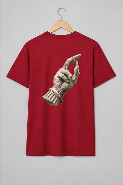 Generic Brand Tricou unisex cu Mână sculpturală cu arcadă în stil clasic