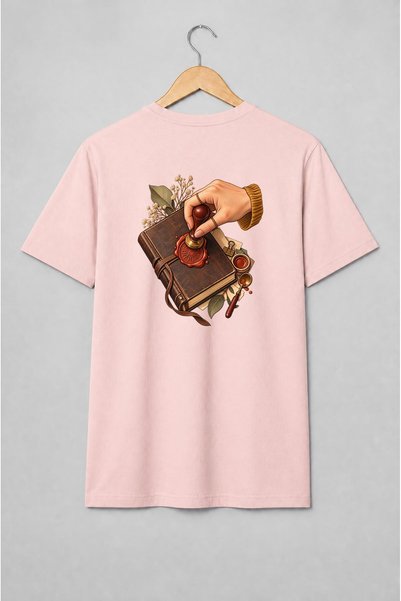 Generic Brand Tricou unisex cu Jurnal vintage cu sigiliu de ceară