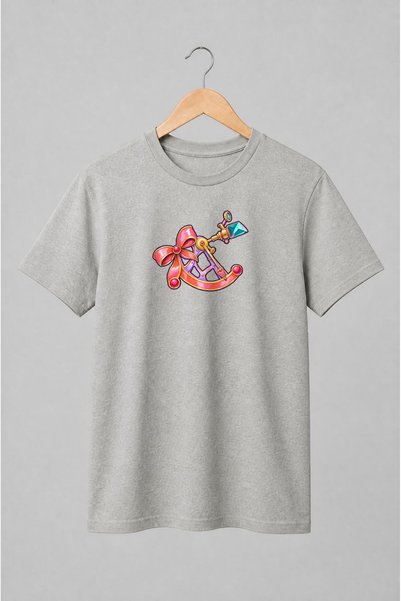 Generic Brand Tricou unisex cu Ancoră marină cu fundă și cristal turcoaz