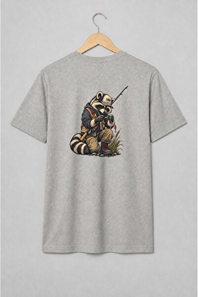 Generic Brand Tricou unisex cu Raton pescar la pescuit stil outdoor