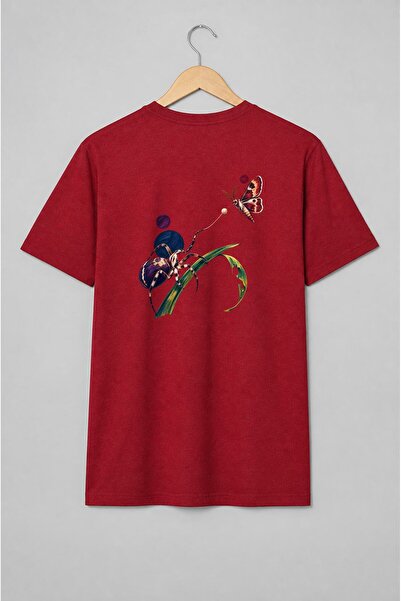 Generic Brand Tricou unisex cu Păianjen și molie pe frunză, ilustrație entomo...