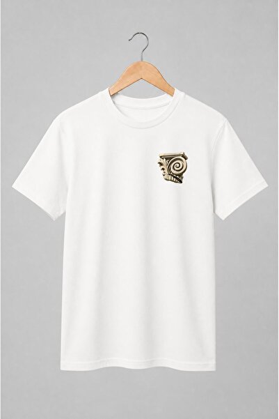 Generic Brand Tricou unisex cu Fragment arhitectural cu volută și frunze de a...
