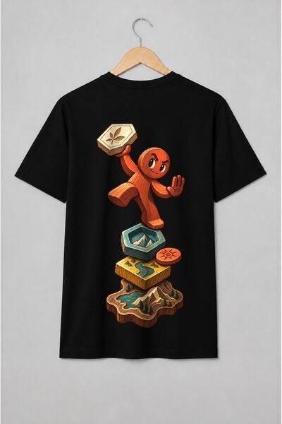 Generic Brand Tricou unisex cu Pion de joc de strategie pe hartă hexagonală