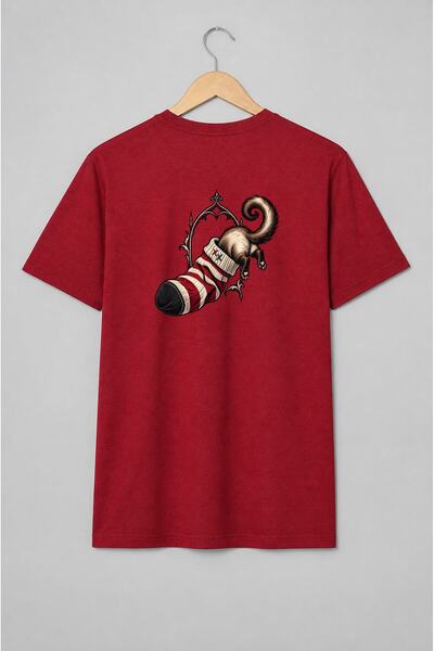 Generic Brand Tricou unisex cu Pisică pufoasă în ciorap festiv, stil gotic