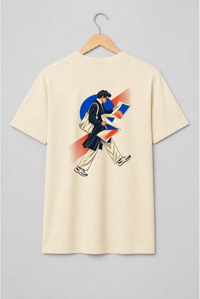 Generic Brand Tricou unisex cu Cititor cu pagini stil pop art