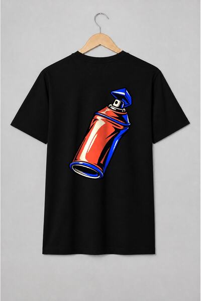Generic Brand Tricou unisex cu Tub de vopsea spray graffiti