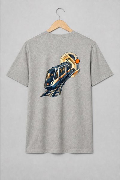 Generic Brand Tricou unisex cu Tren futurist