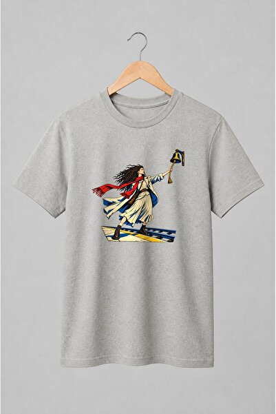 Generic Brand Tricou unisex cu Femeie pe calea ferată cu clopot vintage