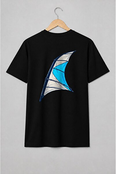 Generic Brand Tricou unisex cu Pânză de windsurf design nautic