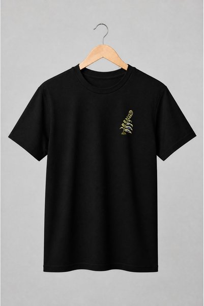 Generic Brand Tricou unisex cu Ferigă botanică vintage cu sori albaștri