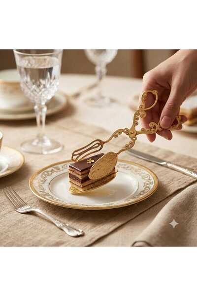 LOVYCO Vintage Style Decorative Cake and Pastry Serving Tongs - Filigree Patt...