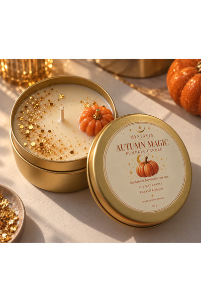Balkabağı Temalı Soya Mum|Mystavia Autumn Magic