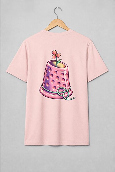 Generic Brand Tricou unisex cu Floare într-un degetar pop art