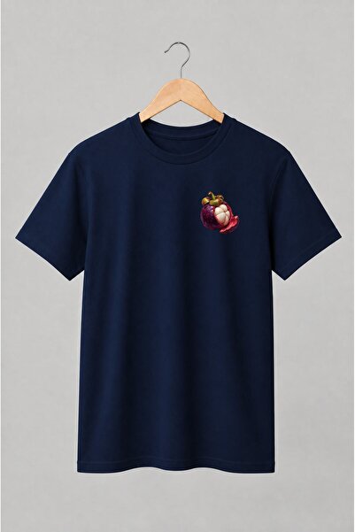 Generic Brand Tricou unisex cu Mangostan deschis ilustrație botanică