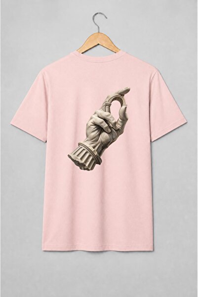 Generic Brand Tricou unisex cu Mână sculpturală cu arcadă în stil clasic