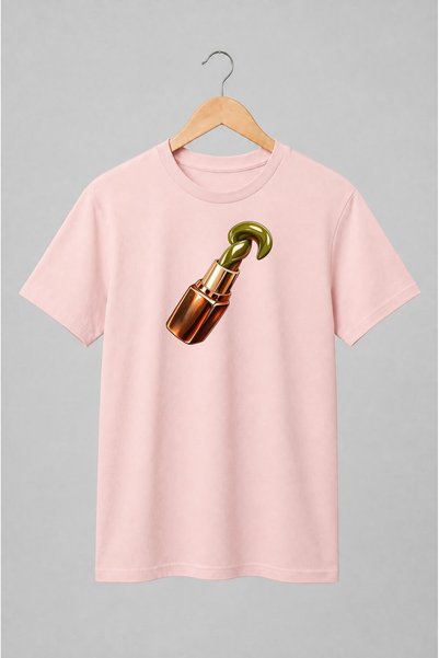 Generic Brand Tricou unisex cu Ruj verde pop-art