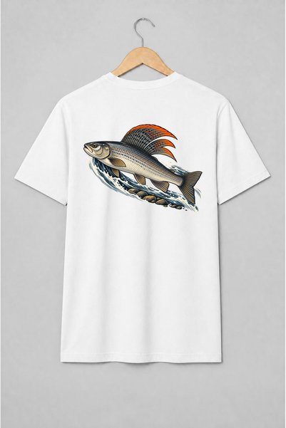 Generic Brand Tricou unisex cu Pește cu solzi argintii pentru pescari