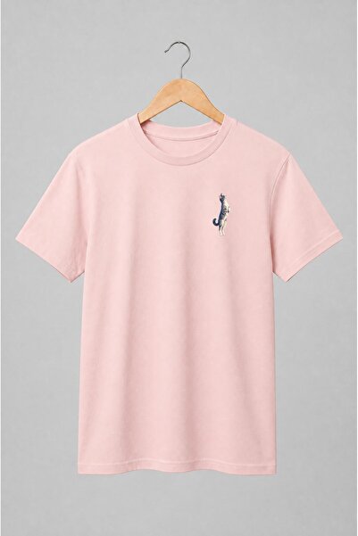 Generic Brand Tricou unisex cu Pisică gri cu ochi albastru stil realist