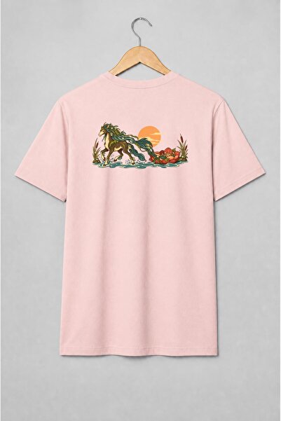 Generic Brand Tricou unisex cu Cal mitologic acvatic în stil fantasy