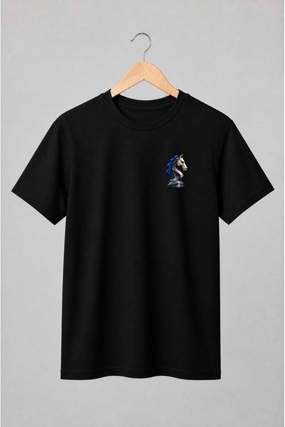 Generic Brand Tricou unisex cu Cap de cal geometric