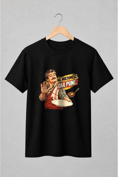 Generic Brand Tricou unisex cu Nu mulțumesc dar pune glumă românească despre ...