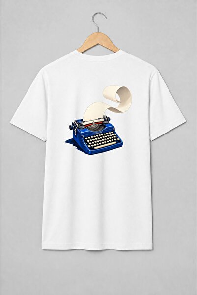 Generic Brand Tricou unisex cu Mașină de scris vintage