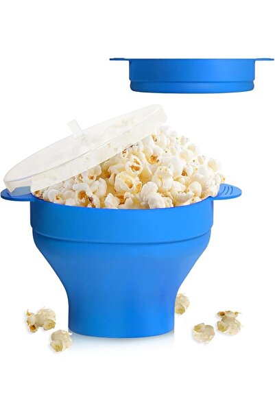 TERRIFI Microwave Popcorn Maker - Collapsible Silicone Popcorn Popper Bowl wi...
