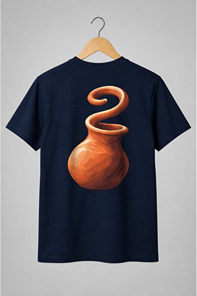 Generic Brand Tricou unisex cu Vază ceramică în stil pictural
