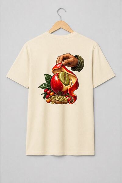 Generic Brand Tricou unisex cu Boabe de cafea și fruct de cafea pentru barista