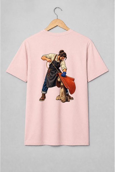 Generic Brand Tricou unisex cu Meșter pielar la lucru stil vintage