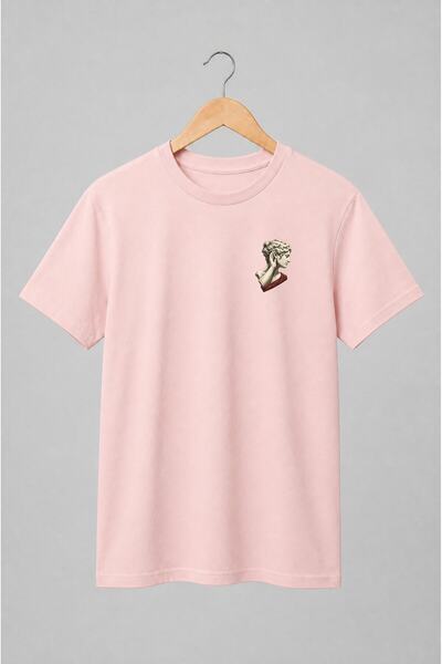 Generic Brand Tricou unisex cu Bust clasic masculin cu drapaj roșu