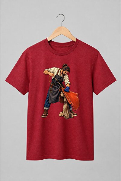 Generic Brand Tricou unisex cu Meșter pielar la lucru, ilustrație vintage