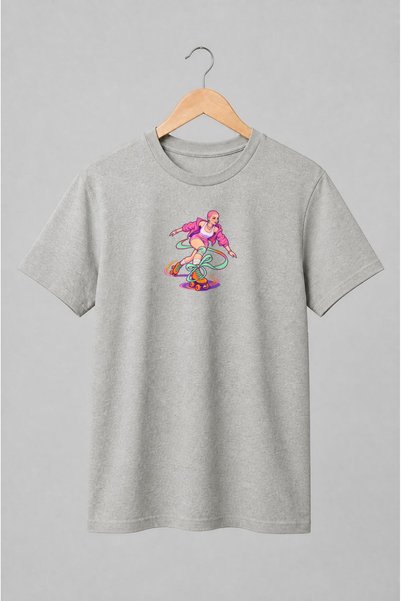 Generic Brand Tricou unisex cu Patinatoare pe role în stil retro