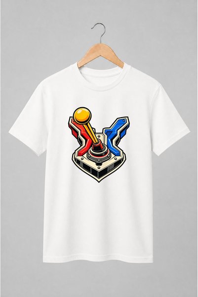 Generic Brand Tricou unisex cu Joystick arcade retro cu grafică vectorială