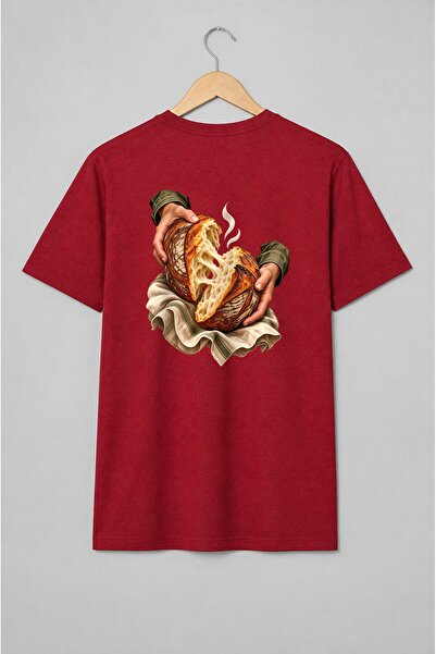 Generic Brand Tricou unisex cu Pâine artizanală ruptă cu abur stil rustic