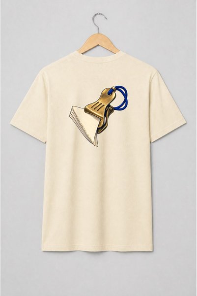Generic Brand Tricou unisex cu Semn de carte auriu cu șnur albastru pentru ci...