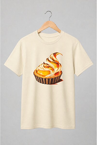 Generic Brand Tricou unisex cu Tartă cu lămâie și bezea retro